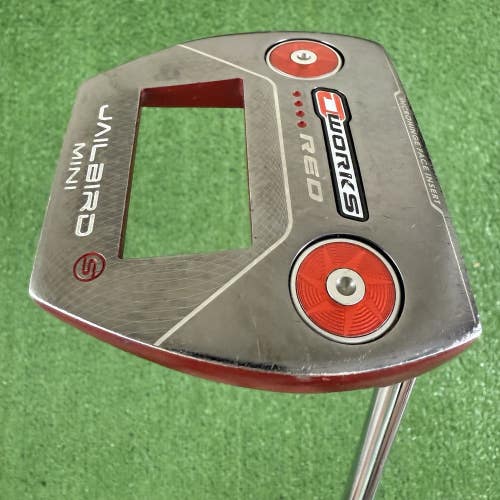 Odyssey O-Works Red Jailbird Mini 34 Mallet Putter Super Stroke Tour 2.0 Grip