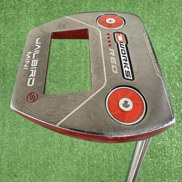 Odyssey O-Works Red Jailbird Mini 34 Mallet Putter Super Stroke Tour 2.0 Grip