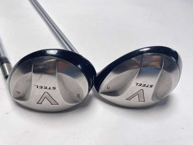 TaylorMade V Steel 3 & 5 Fairway Wood Set 15* 18* Precision Rifle 6.0 Mens RH