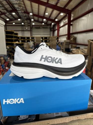 Hoka One One Bondi 8 1123202/WBLC Sneakers Mens White Black Running Shoes FL3834