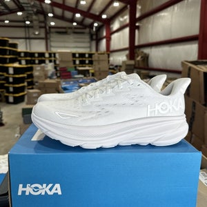 Hoka One One Clifton 9 1127895-WWH Sneaker Men Triple White Running Shoes FL3841