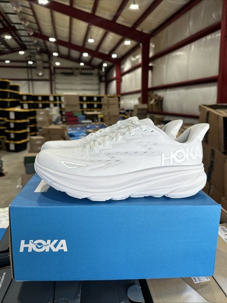 Hoka One One Clifton 9 1127895-WWH Sneaker Men Triple White Running Shoes FL3841