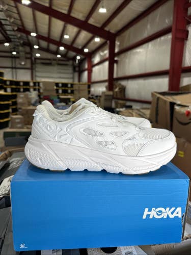 Hoka One One Clifton L 1160050-WWH Men's US 9.5 White Gum Running Shoes FL3848