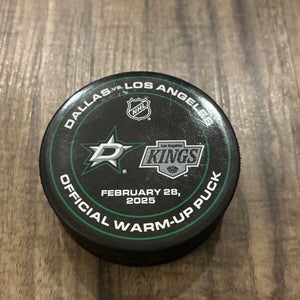 Los Angeles Kings vs Dallas Stars Official NHL Warm Up Hockey Puck 2/28/2025