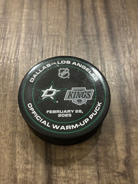 Los Angeles Kings vs Dallas Stars Official NHL Warm Up Hockey Puck 2/28/2025