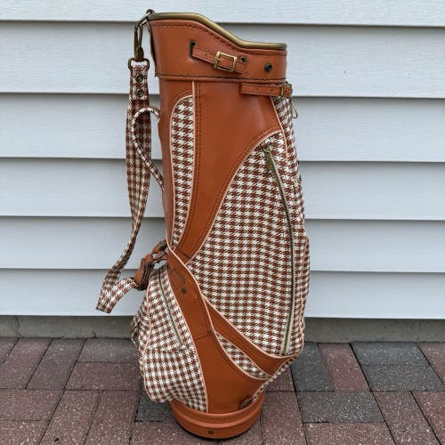 Macgregor Vintage Golf Bag Pepita Houndstooth Copper White