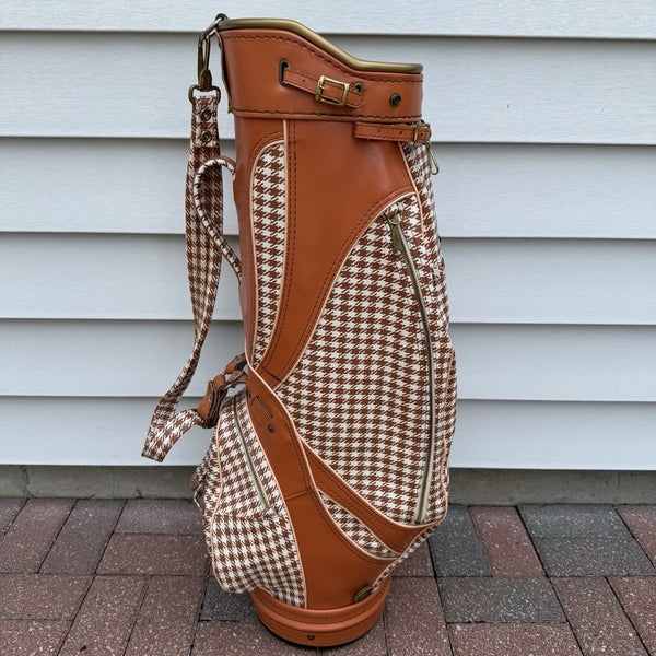 Macgregor Vintage Golf Bag Pepita Houndstooth Copper White