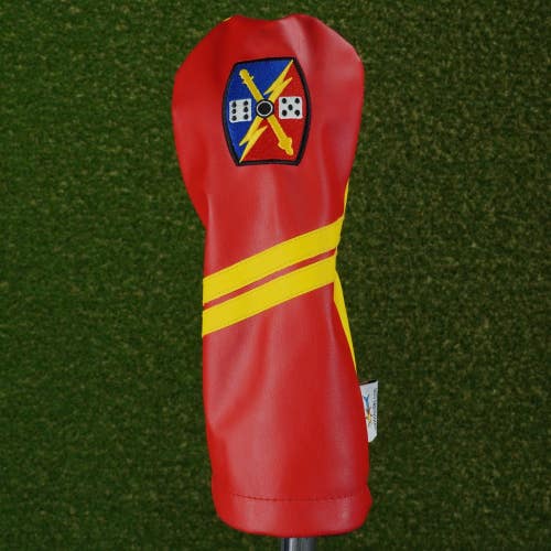 65TH FIELD ARTILLERY BRIGADE DRIVER HEADCOVER CUSTOM SUNFISH ARMY, RED / YELLOW