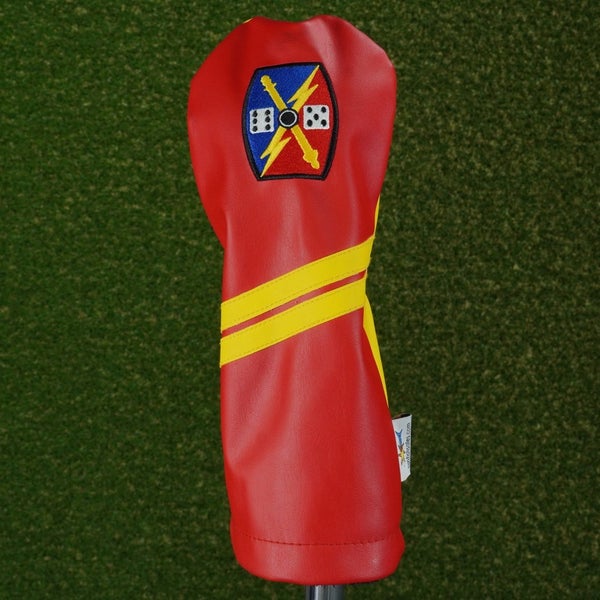 65TH FIELD ARTILLERY BRIGADE DRIVER HEADCOVER CUSTOM SUNFISH ARMY, RED / YELLOW
