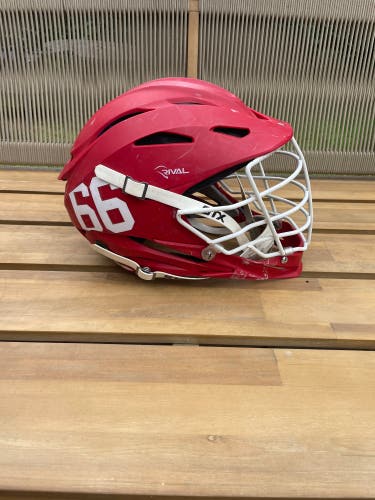 Boston University STX Rival Lacrosse Helmet - Matte Red with Pearl White Facemask (retail: $350) 2