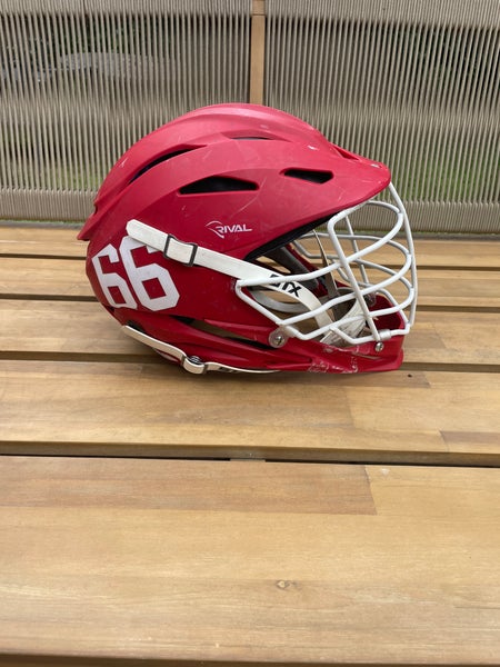 Boston University STX Rival Lacrosse Helmet - Matte Red with Pearl White Facemask (retail: $350) 2