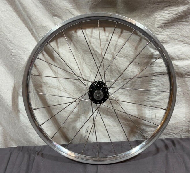 Lightweight Silver Aluminum 20" Bolt-On BMX Front Wheel Black Ops Hub EXCELLENT