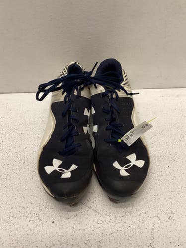 Used Under Armour CLUTCH FIT BB/SB Cleats Navy And White Senior 10.5 11443-S000196224