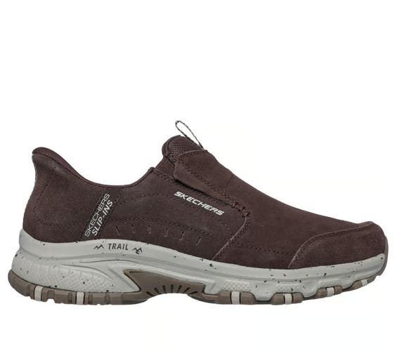 Skechers Slip-ins Hillcrest Cedar Root Men's 12 Brown Suede Hiking Shoes DDK321