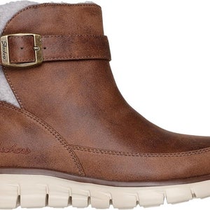 Skechers Synergy-Diva Lane 167940/BRN Women 7.5 Brown Zipper Ankle Boot DDK322