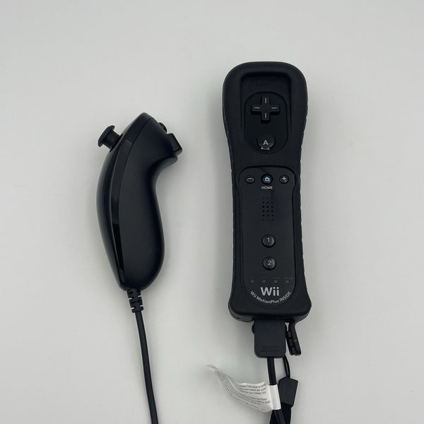 Nintendo Wii RVL-036 Motion Plus Black Remote Controller with OEM Nunchuck