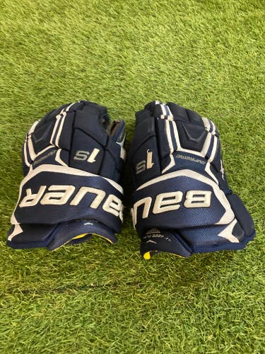 Blue Senior Bauer Supreme 1S Gloves 14" (Used)