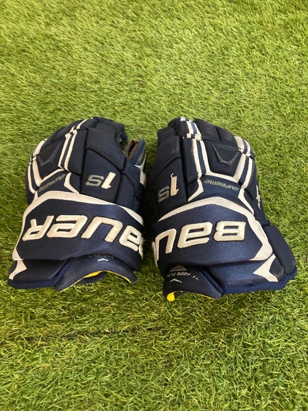 Blue Senior Bauer Supreme 1S Gloves 14" (Used)