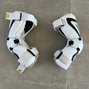 Small / Medium Adult STX Cell V White Lacrosse Arm Pads (Used)