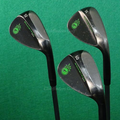 Bombtech Golf Black 52 Gap, 56 Sand & 60 Lob Wedges Factory Steel SET OF 3