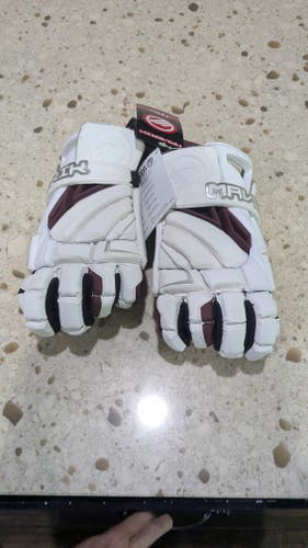New Maverik Max Lacrosse Gloves Small Maroon
