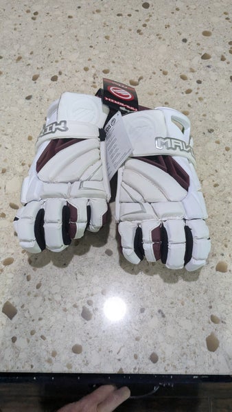 New Maverik Max Lacrosse Gloves Small Maroon