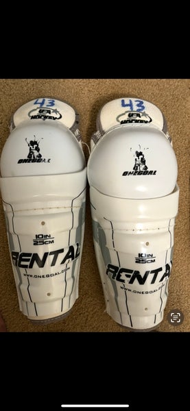 Slightly used youth hockey shin guards