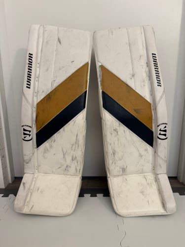 Warrior Ritual G6 E+ Goalie Leg Pads, Junior 30” White (Used)