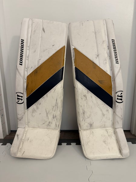 Warrior Ritual G6 E+ Goalie Leg Pads, Junior 30” White (Used)