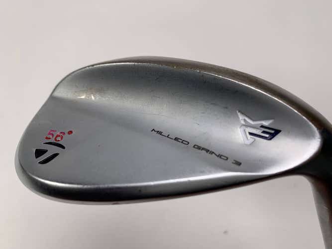 TaylorMade Milled Grind 3 Raw Chrome Sand Wedge SW 56* $-Taper 130g XStiff RH