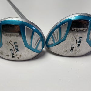 Tour Edge Lady Edge 3 & 5 Fairway Wood Set 15* 18* Lady Edge Ladies Graphite RH