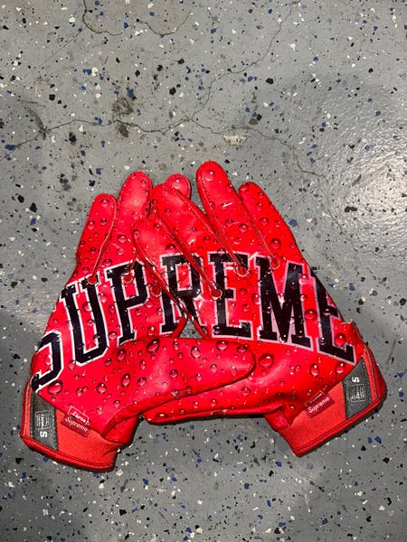 RARE SUPREME Nike Vapor Jet Gloves RED ADULT SMALL (Used Great