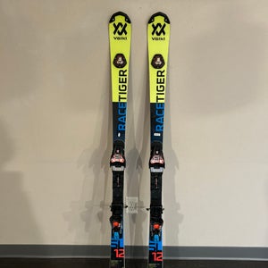 Unisex 2016 Racing 155 cm Volkl Racetiger SL Skis With Bindings Max Din 12 (Used)