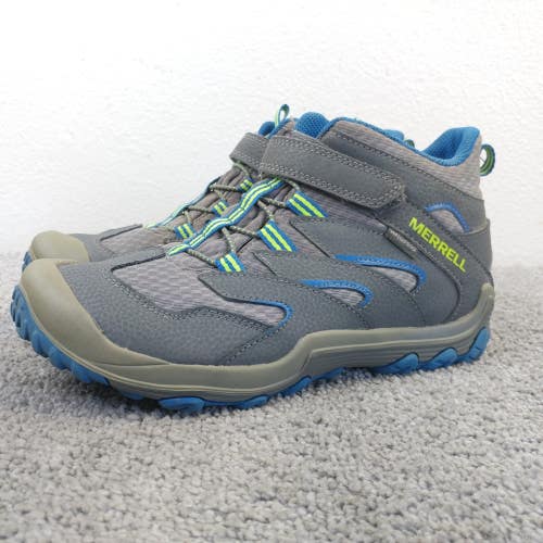 Merrell Chameleon 7 Access Mid Boys Size 6Y Waterproof Hiking Shoes Gray Blue