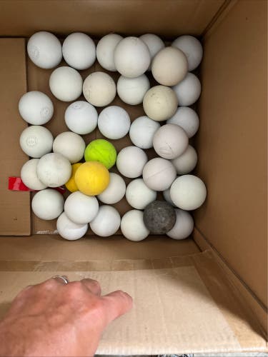 39 used lacrosse balls