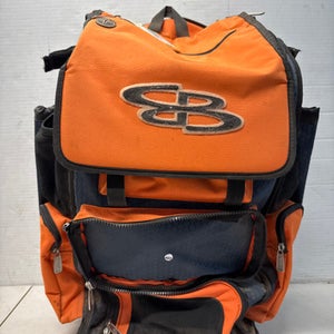 Used BoomBah BOOMBAH WHEELED BAG BB/SB Player Wheeled Bag Navy Blue And Orange 11835-S000196884