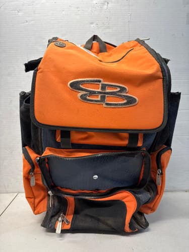 Used BoomBah BOOMBAH WHEELED BAG BB/SB Player Wheeled Bag Navy Blue And Orange 11835-S000196884