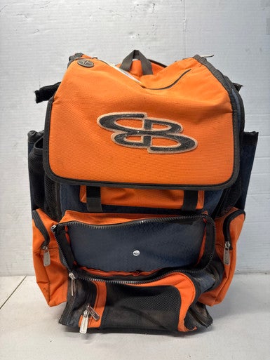 Used BoomBah BOOMBAH WHEELED BAG BB/SB Player Wheeled Bag Navy Blue And Orange 11835-S000196884