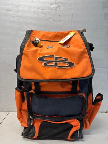Used BoomBah BOOMBAH WHEELED BAG BB/SB Player Wheeled Bag Navy Blue And Orange 11835-S000196882
