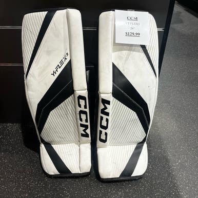 Used CCM YTFLEX3 Goalie Leg Pads Junior White 26" 11771-S000086813