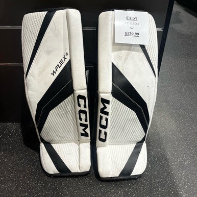 Used CCM YTFLEX3 Goalie Leg Pads Junior White 26" 11771-S000086813