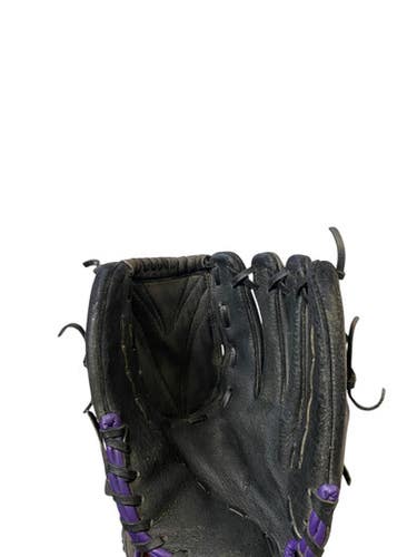 Used Mizuno BLACK MITT RH Throw Fastpitch Gloves Black 12" 11706-S000358999