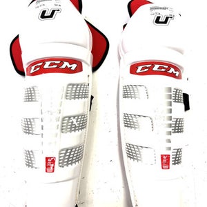 Used CCM U Senior Shin Guards White 15" 11860-S000295033