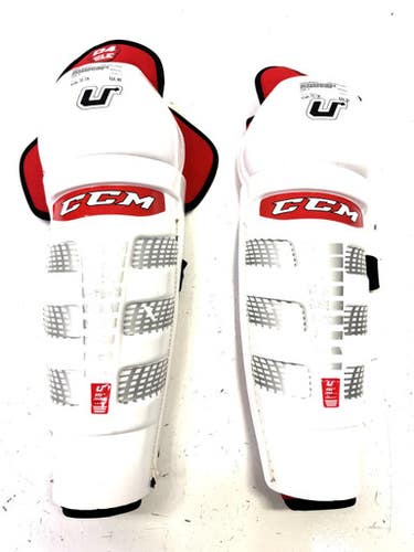 Used CCM U Senior Shin Guards White 15" 11860-S000295033