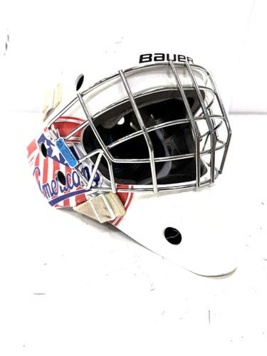 Used Bauer 930 GOAL MASK Junior Goalie Helmet/Mask White One Size 11860-S000295025