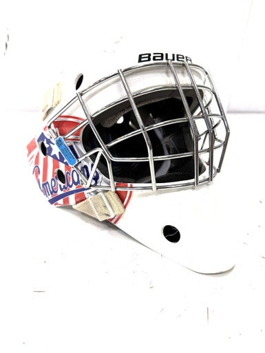 Used Bauer 930 GOAL MASK Junior Goalie Helmet/Mask White One Size 11860-S000295025