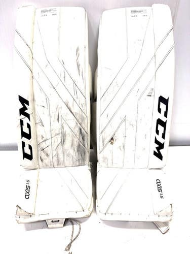 Used CCM AXIS 1.5 Goalie Leg Pads Junior White 28" 11860-S000295021