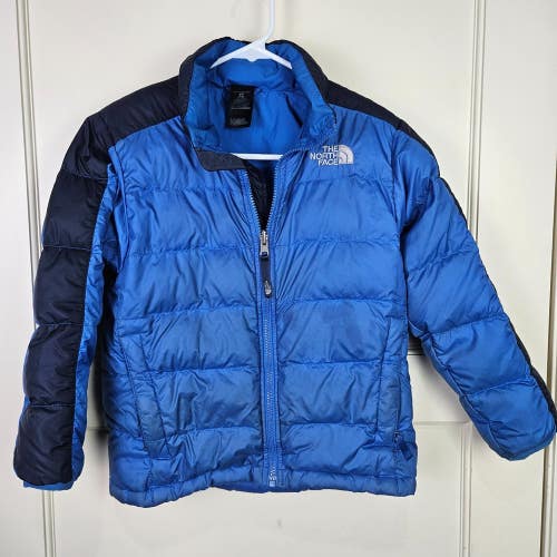 The North Face 550 Down Puffer Jacket Winter Boy's Size: S 7/8 Blue
