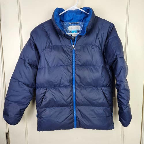 Columbia Boy's Down Puffer Jacket Full Zip Insulated Winter Size: M (10/12) Blue