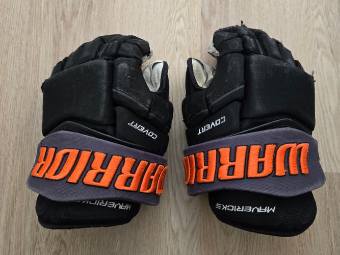 Warrior QRE 10 Pro Stock Gloves Size 14" Kansas City Mavericks